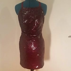 Sequin dress in wine color